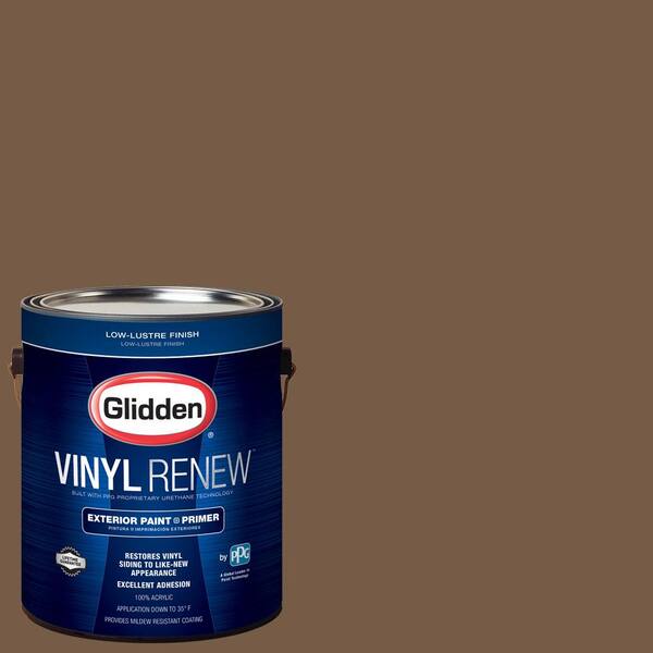 Glidden Vinyl Renew 1 gal. #HDGO52 Brown Study Low-Lustre Exterior Paint with Primer