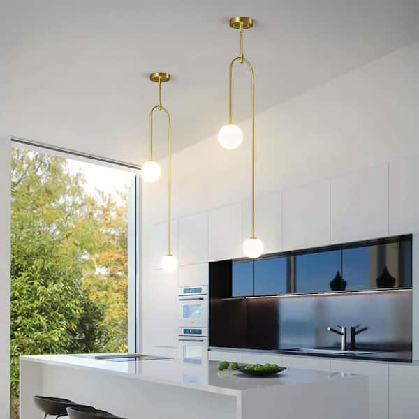ZHLWIN Home Light 40-Watt 2-Lights Gold Modern Pendant Light
