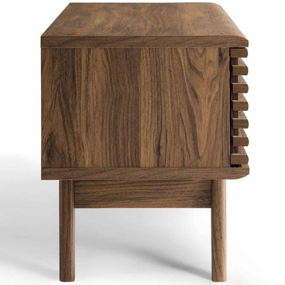 Walnut 46" Mid-Century Modern Media Console with Cabinet