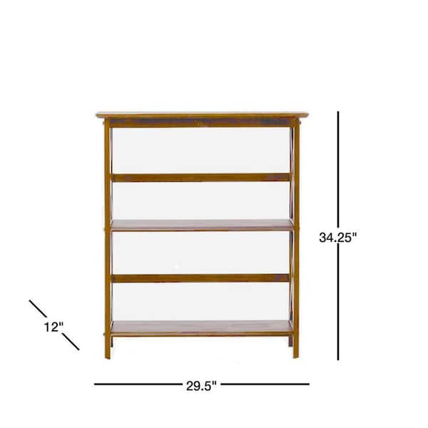 Casual Home Montego Walnut Open, Casual Home Montego 3 Shelf Corner Bookcase With Doors