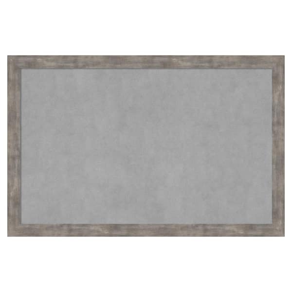 Amanti Art Marred Pewter 35 in. x 23 in Framed Magnetic Board