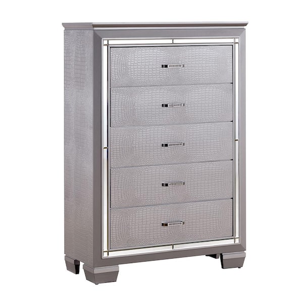 William's Home Furnishing Bellanova Silver Contemporary Style Chest of Drawers
