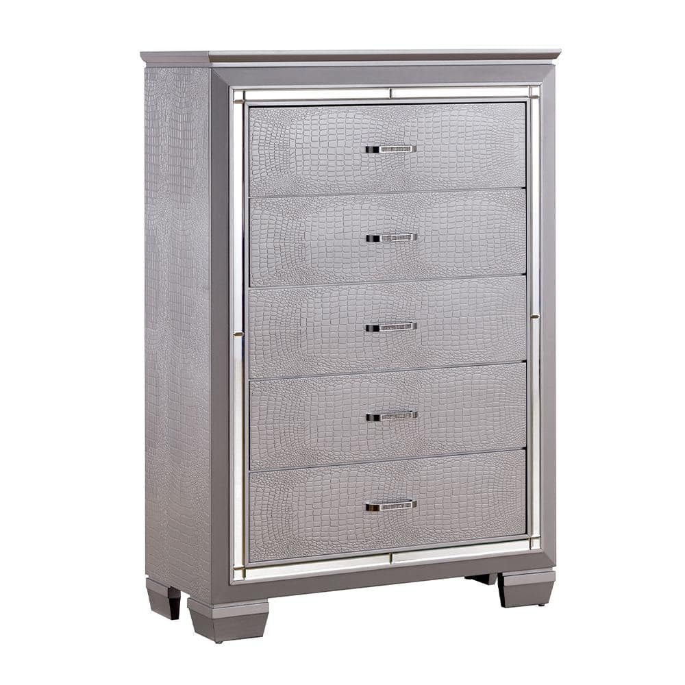 William's Home Furnishing Bellanova 5Drawers Silver Chest of Drawer 54