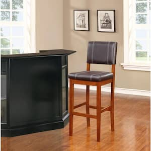 Milano Dark Brown Faux Leather Barstool with Padded Seat