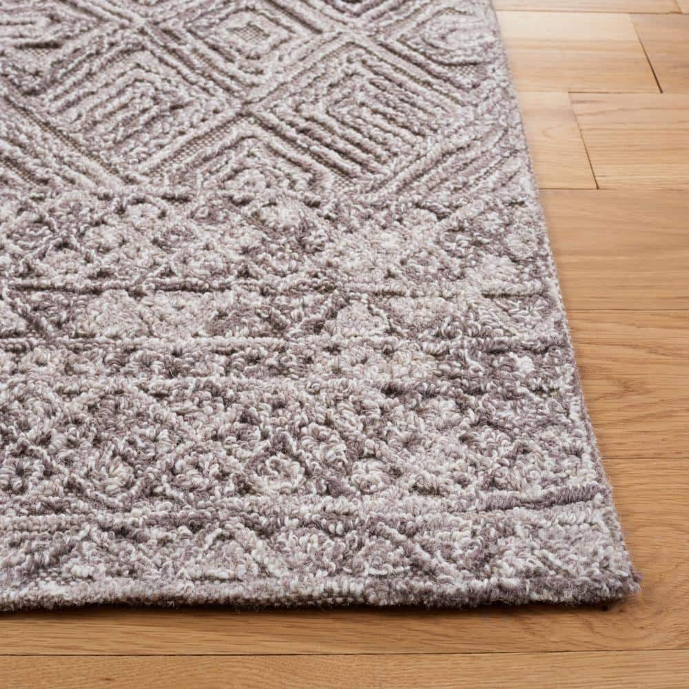 Hand-Tufted Textural Wool Area Rug - 8' x 10' - Brown