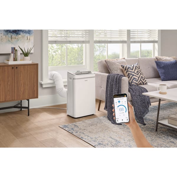 10,000 (DOE) BTU 115-Volt Portable Air Conditioner Cools 450 sq. ft. with 24 Hour Timer in White, Powered by Hubspace