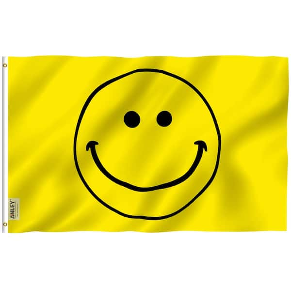 ANLEY 3 ft. x 5 ft. Yellow Happy Face Flag Polyester