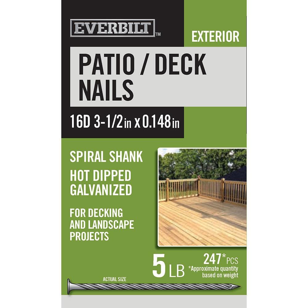 Everbilt 16D 31/2 in. Patio/Deck Nails Hot Dipped Galvanized 5 lbs