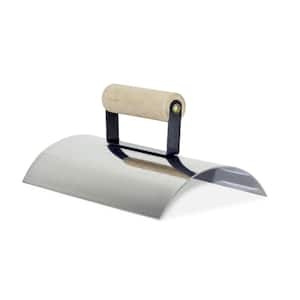 10 in. x 8 in. Stainless Steel Wall Capping Edger with Single Wood Handle