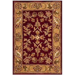 Heritage Red/Gold Doormat 2 ft. x 3 ft. Antique Floral Border Area Rug