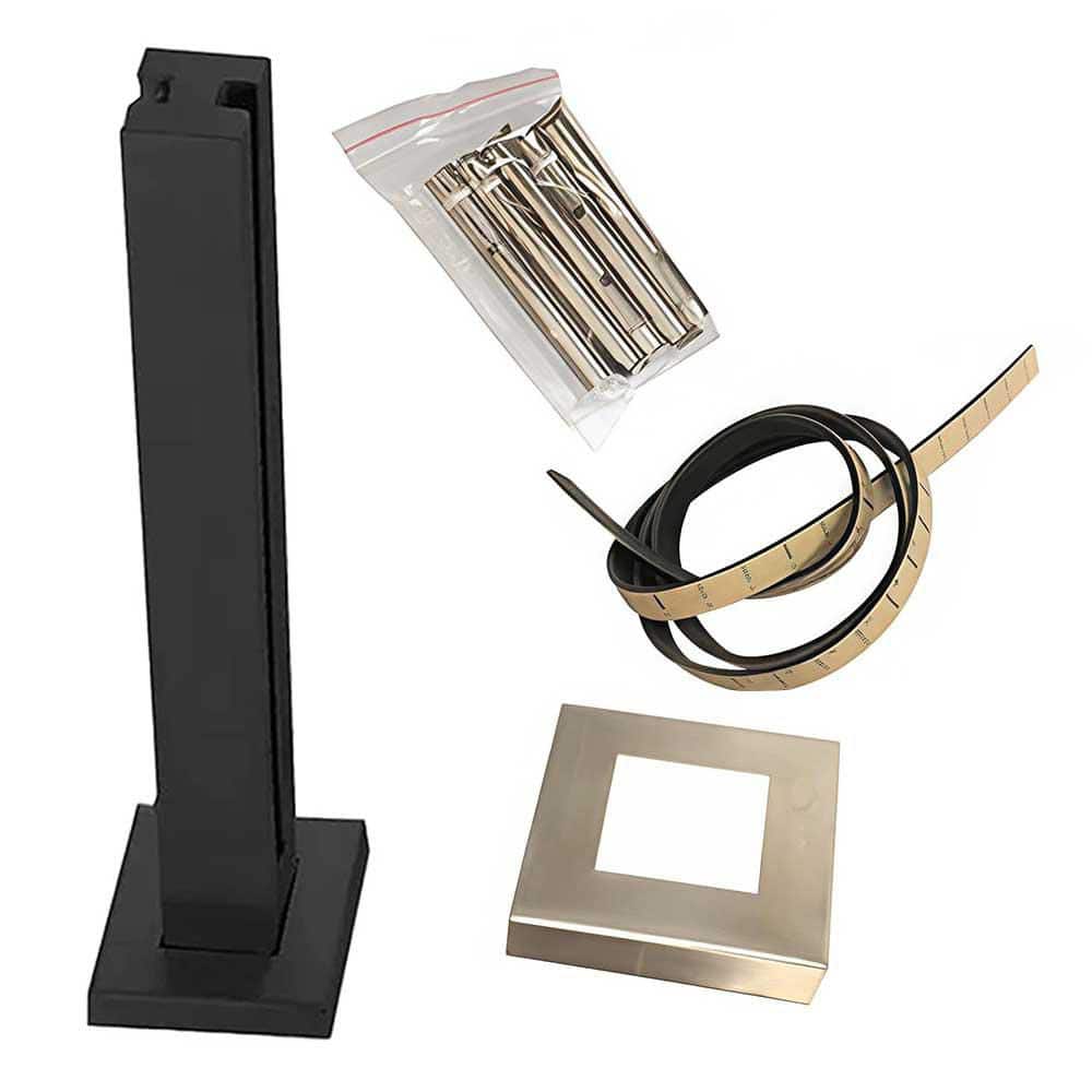 Glass Balustrade Post 41 in. Black 304 Stainless Steel Railing with Spigot Slots for Steps Balcony Deck Patio price history on PriceWatchPro