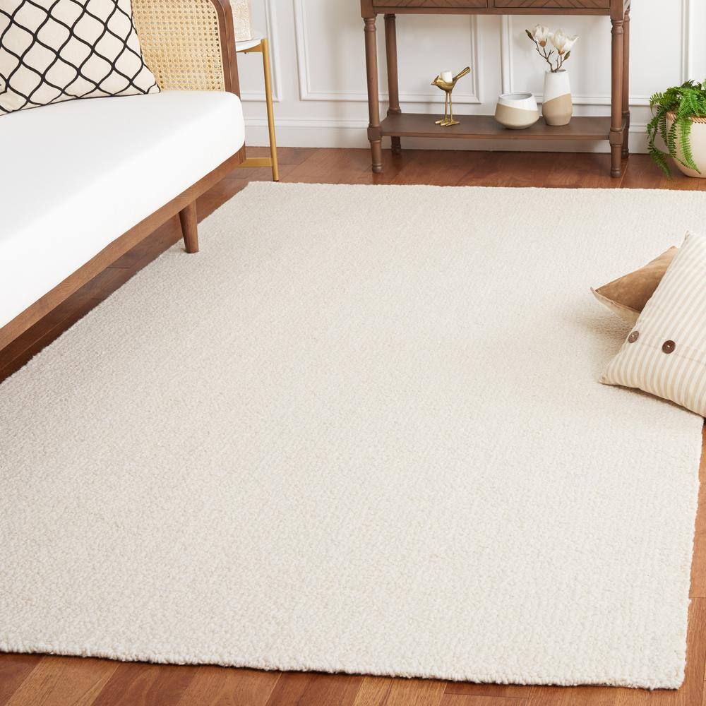 Ivory Abstract Hand-Tufted Wool 3' x 5' Area Rug
