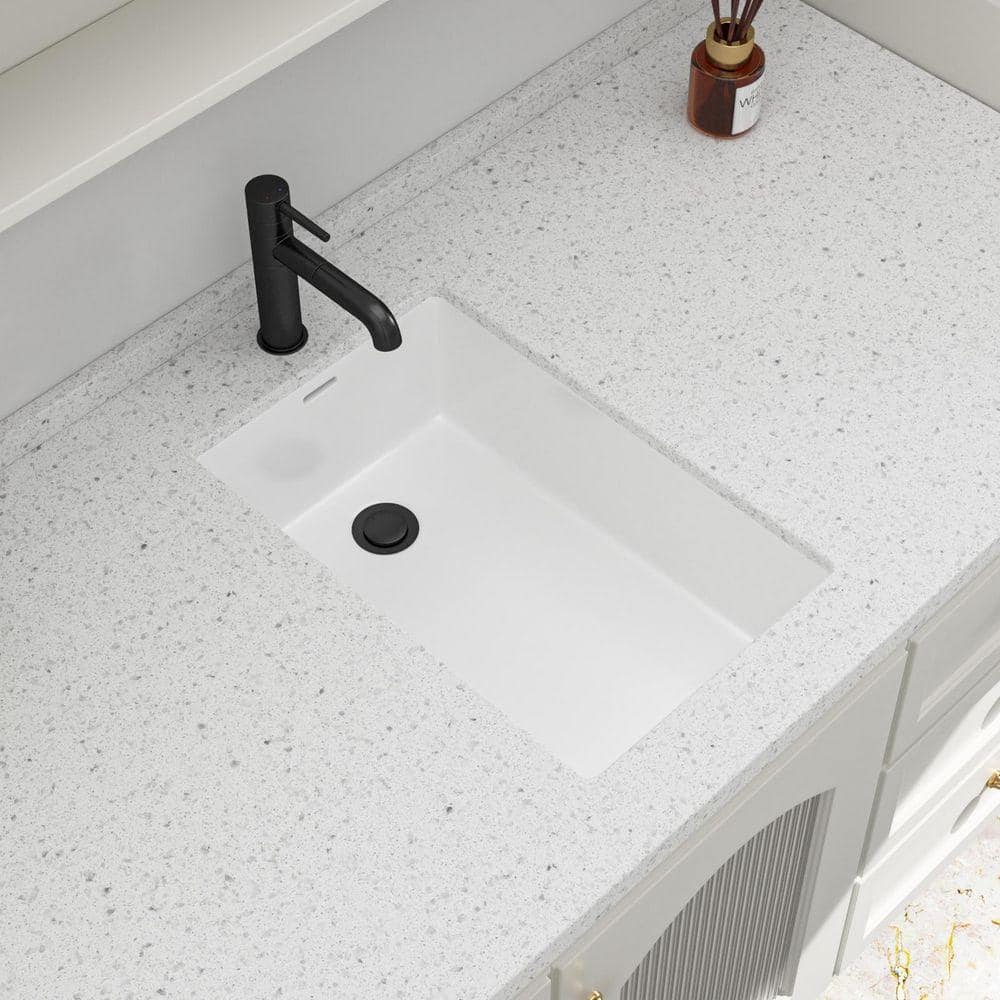 Logmey 13 in. Undermount Rectangular Corner Porcelain Ceramic