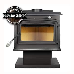 2,500 sq. ft. Pedestal Wood Burning Stove with Stainless Steel Ash Lip