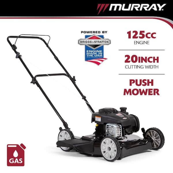 20 in. 125 cc Briggs & Stratton Walk Behind Gas Push Lawn Mower with 4 Wheel Height Adjustment and Prime 'N Pull Start