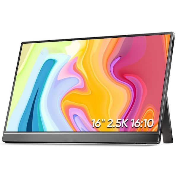 16" 2. 5K QHD IPS Portable Display, 2560x1600,123% sRGB, Built-in Stand, USB-C HDMI Eye Care Screen for Gaming & Work
