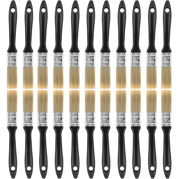 1 in. Paint Brush for Painting Coloring DIY Crafts 28-Pack Chip Stain Brushes Soft Brown Hair Plastic Handle