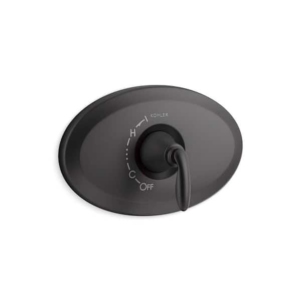 KOHLER Remodel Rite-Temp Lever 1-Handle Wall Mount Valve Trim in Matte Black (Valve Not Included)