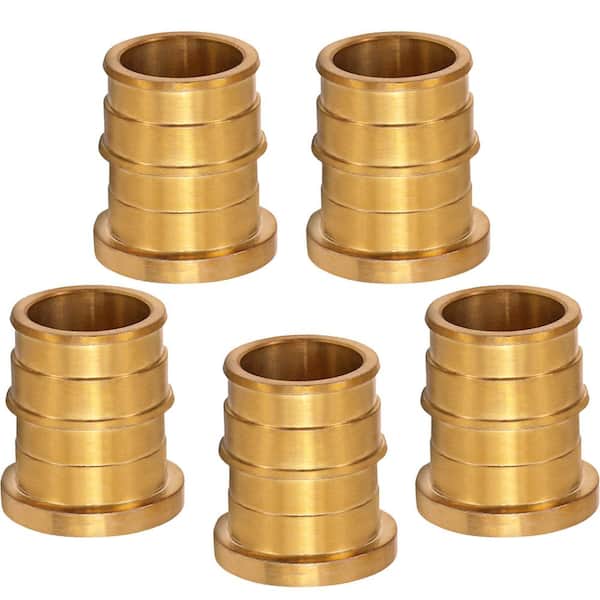 PLUMBFLEX 1/2 in. 90-Degree PEX A Expansion Pex Plug End Cap, Lead Free Brass for Use in Pex A-Tubing (Pack of 5)