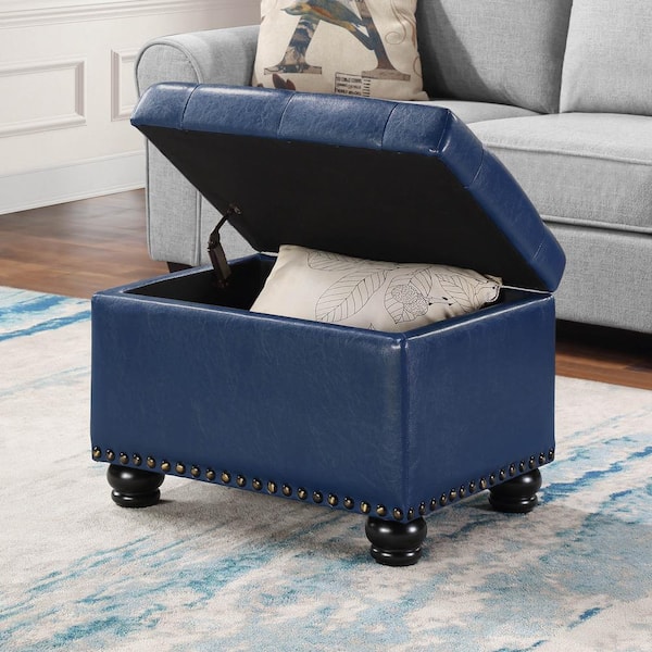 Convenience Concepts Designs4Comfort 5th Avenue Storage Ottoman Blue
