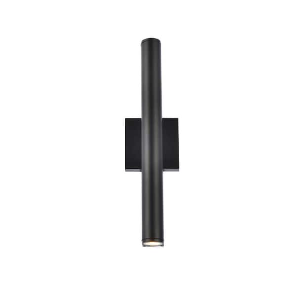 Unbranded Timeless Home 1-Light Rectangular Black LED Outdoor Wall Sconce