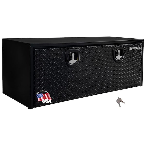 BUYERS PRODUCTS 18 in. x 18 in. x 48 in. Gloss Black Steel Underbody Truck Tool Box with Aluminum Door