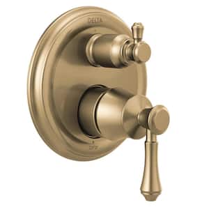Cassidy 2-Handle Wall-Mount Valve Trim Kit with 3-Setting Integrated Diverter in Champagne Bronze (Valve not Included)