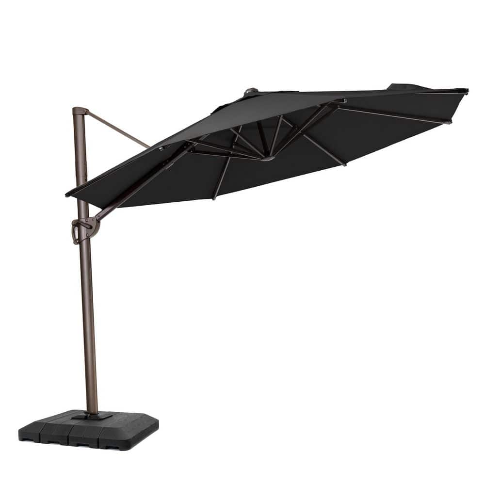 10 ft. Round Cantilever Offset 360° Rotation Crank-lift Patio Umbrella in Black with 240 lbs. Fillable Base price history on PriceWatchPro