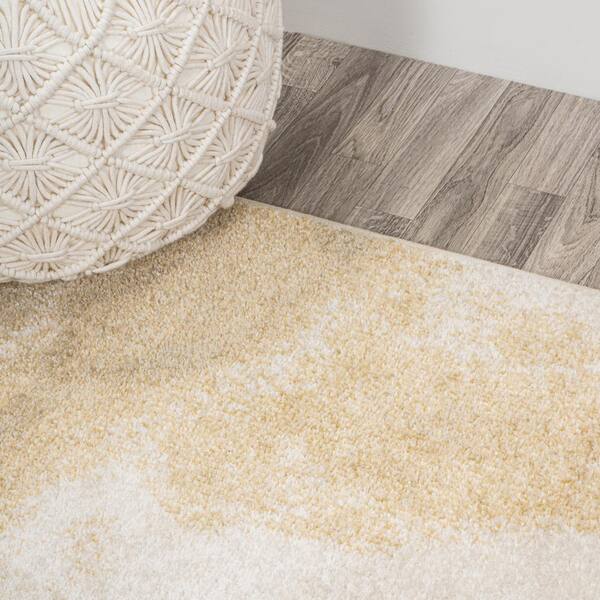 JONATHAN Y Petalo Abstract 2-Tone Modern Gold/Cream 8 ft. x