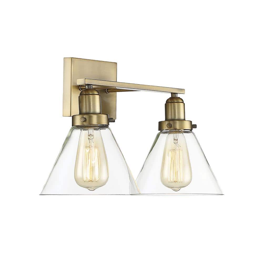Savoy House Drake 2 - Light Vanity in Warm Brass