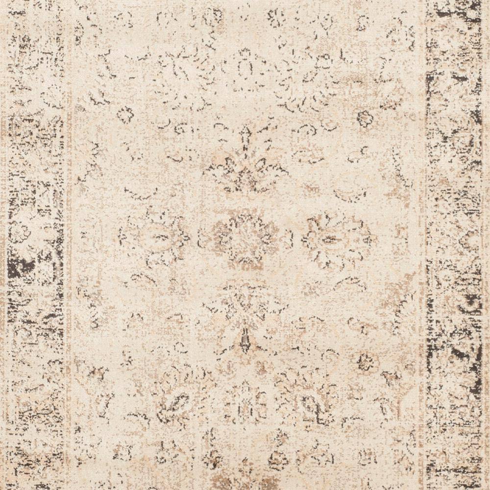 Stone Floral Viscose Runner Rug, 2'2" x 9'
