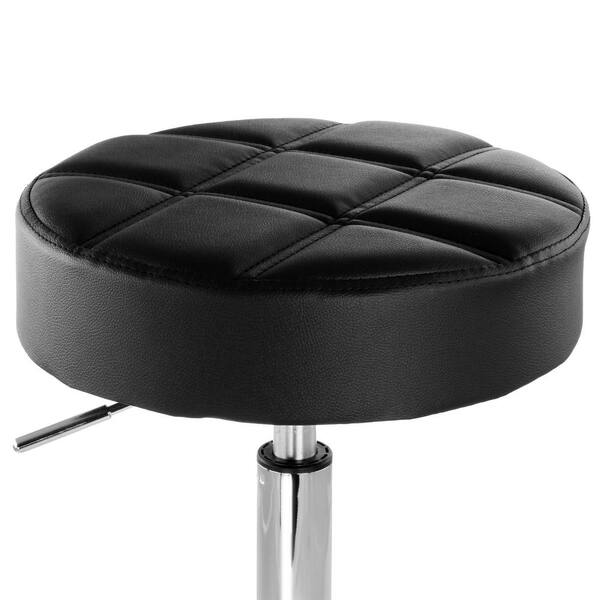 Elama Faux Leather Adjustable Height Backless Rolling Stool Chair