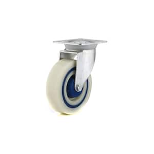 4-15/16 in. (125 mm) Blue and Beige Non-Braking Swivel Plate Caster with 441 lb. Load Rating