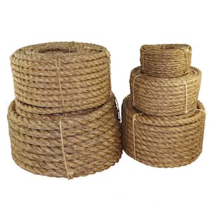 1/2 in. x 25 ft. - Twisted Manila 3 Strand Natural Fiber Utility Rope