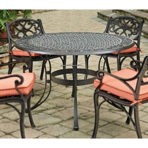 Homestyles Sanibel 48 In Rust Bronze, 48 Inch Round Outdoor Dining Table And Chairs