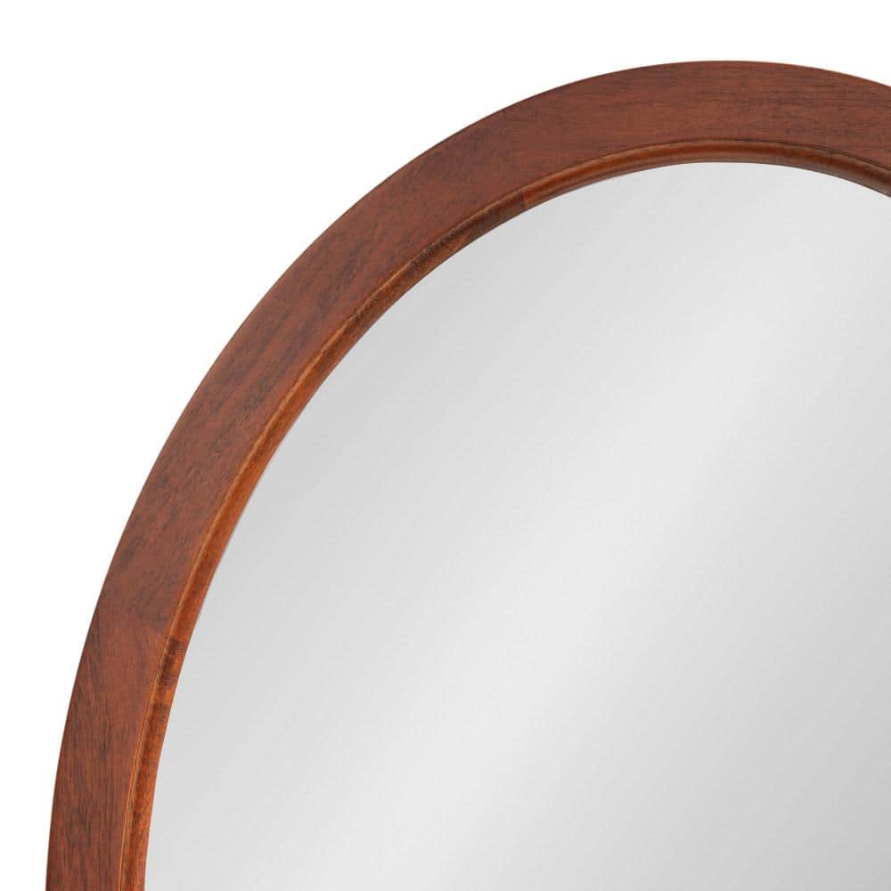 Hogan 18" x 24" Walnut Oval Wood Framed Wall Mirror
