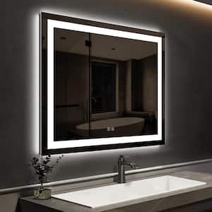 36 in. W x 36 in. H Square Frameless LED Light with 3-Color and Anti-Fog Wall Mounted Bathroom Vanity Mirror