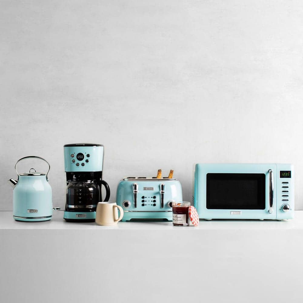 Turquoise Stainless Steel 1.8 qt Electric Kettle with Comfort Grip