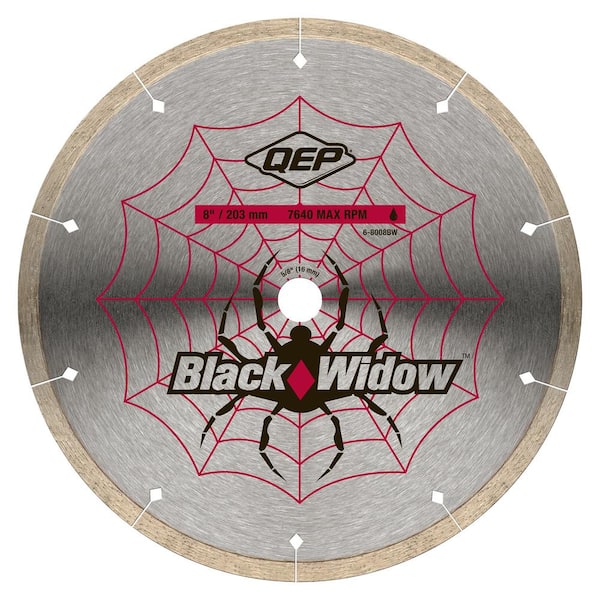 QEP 8 in. Black Widow Micro-Segmented Diamond Blade for Porcelain and Ceramic Tile