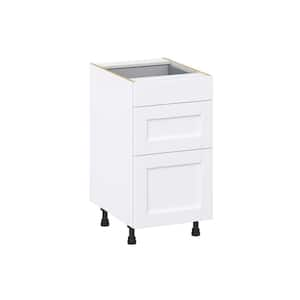 Mancos Bright White Shaker Assembled Base Kitchen Cabinet with 3-Drawer (18 in. W x 34.5 in. H x 24 in. D)