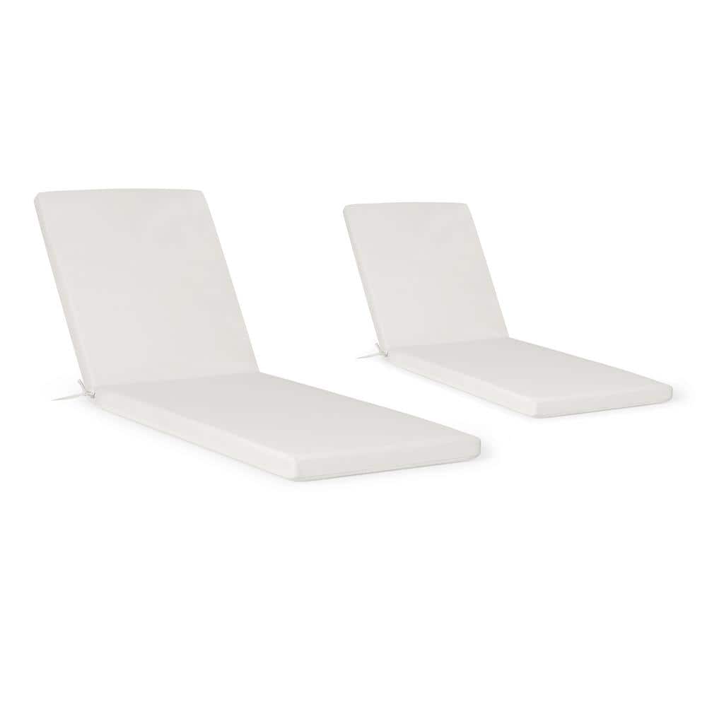 FadingFree (Set of 2) 21.5 in. x 26 in. x 2.5 in. Outdoor Patio Chaise Lounge Chair Cushion Set in White price history on PriceWatchPro