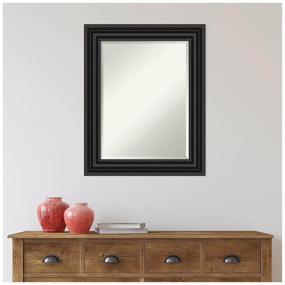 Colonial Black 24x30 Rectangular Wall Mirror with Polystyrene Frame