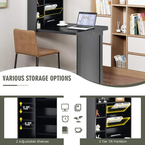 storage solutions on floating desk