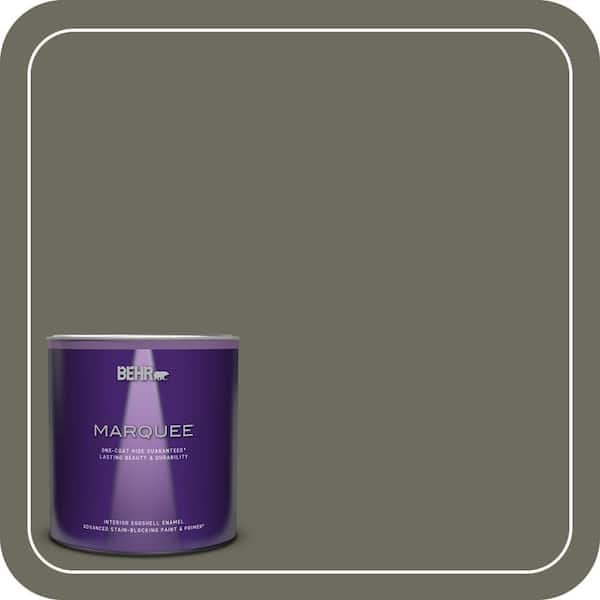 BEHR MARQUEE 1 qt. #N370-6 Gladiator Gray One-Coat Hide Eggshell Enamel Interior Paint & Primer