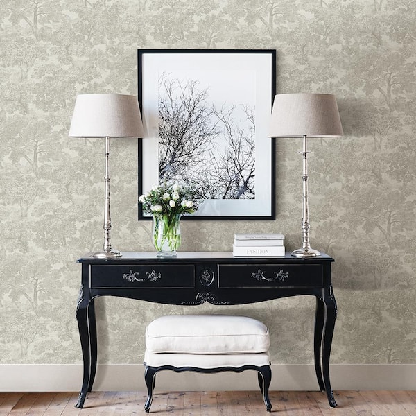 Chesapeake Blyth Grey Toile Grey Wallpaper Sample