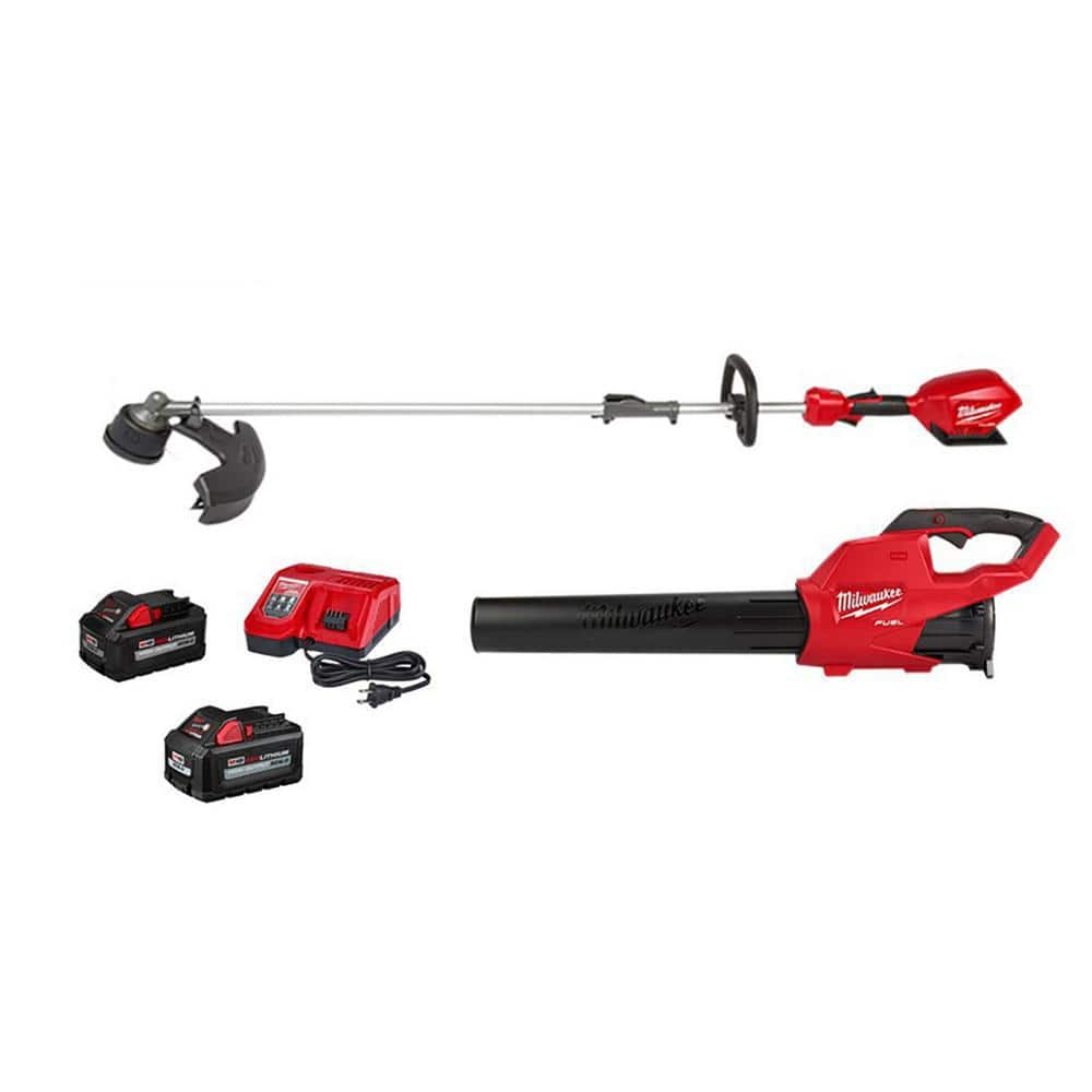 M18 FUEL 18V Lithium-Ion Brushless Cordless QUIK-LOK String Trimmer/Blower Combo Kit w/(1)8AH and (1)6AH Batteries -  Milwaukee, 3000-21-&-6AH