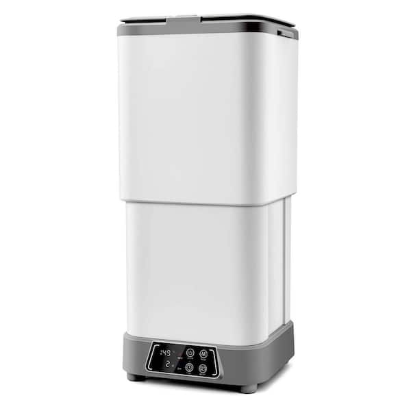 Electric Large Luxury Towel Warmer in White-Pewter, 30L Capacity with Adjustable Heating Time and Fragrance Disc