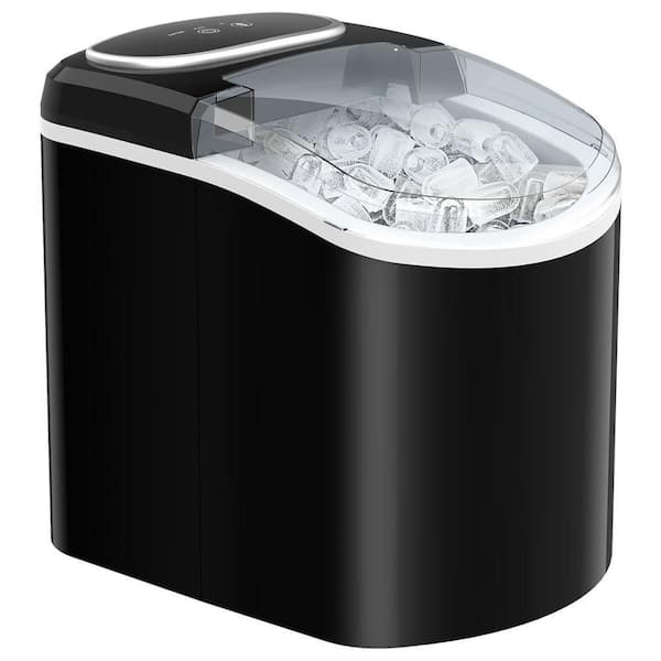 Ice Maker Countertop with Self-Cleaning, 26Lbs/24Hrs, 9 Cubes Ready in 8  Mins, One-Click Operation, Black, USA