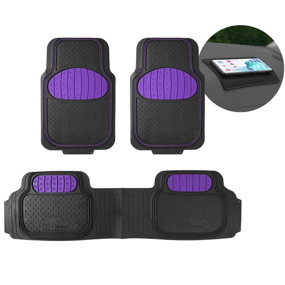 FH Group Purple Heavy Duty Liners Trimmable Touchdown Floor Mats  Universal Fit for Cars, SUVs, Vans and Trucks Full Set DMF11500PURPLE  The Home Depot