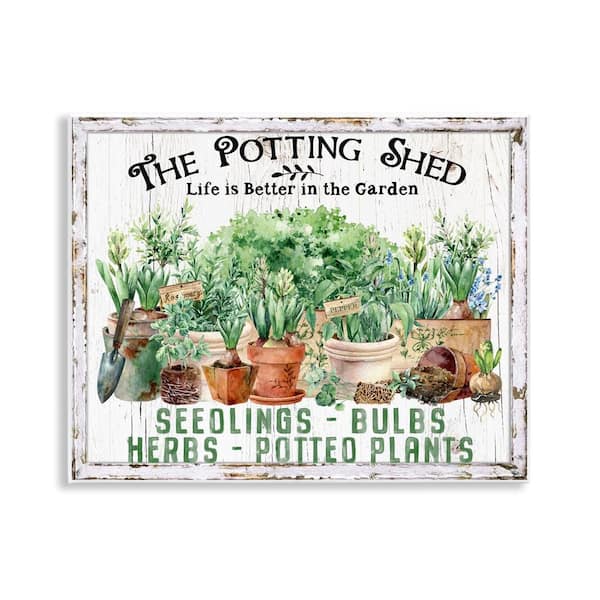 Stupell Industries Farmhouse Potting Shed by Creatif Belle Unframed Nature Graphic Art Print 11 in. x 14 in.